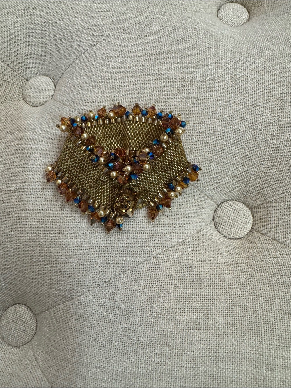 Gold-Tone Beaded Fringe Statement Bracelet - Women Jewelry